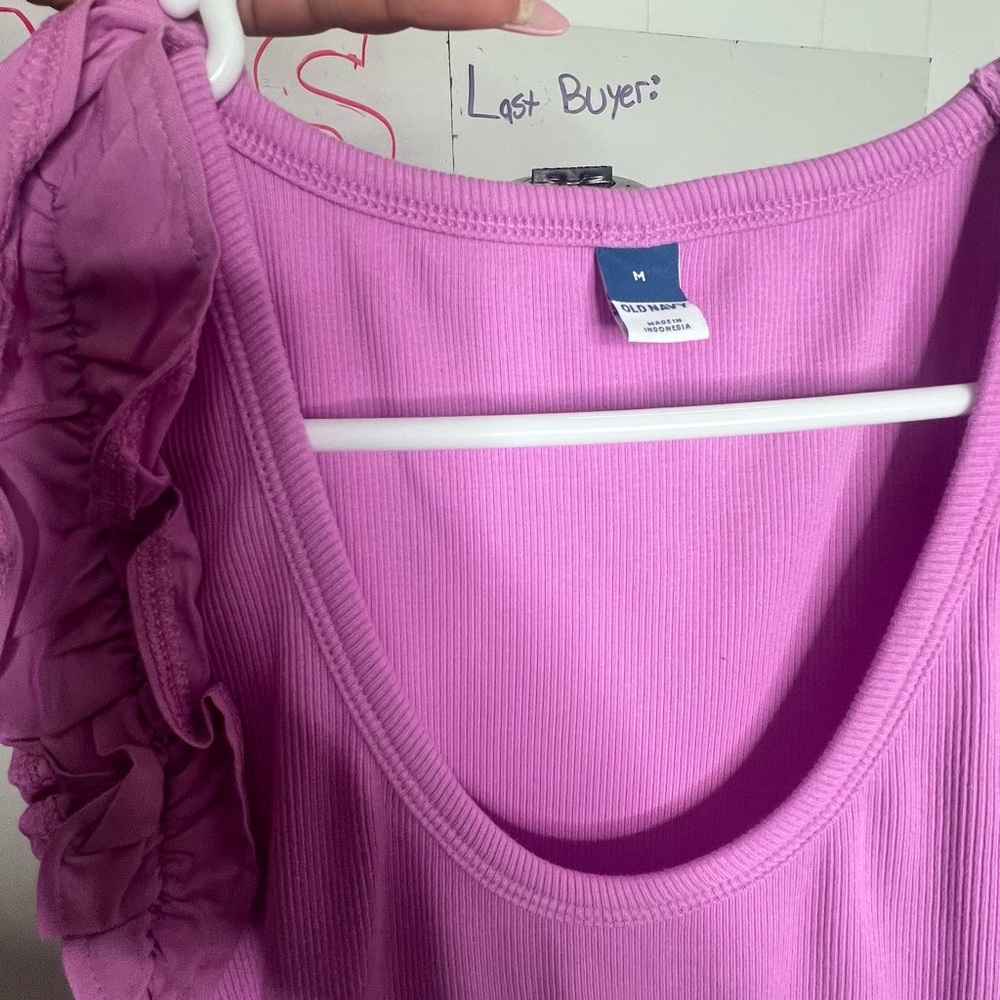 Lavender Ruffled Sleeveless Top - Picture 6 of 7